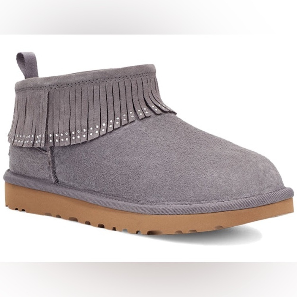 NWT UGG Classic Ultra Mini Fringe Bling Boots Shade